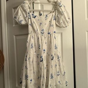 jessica simpson Floral Puff Sleeve Dress sz small